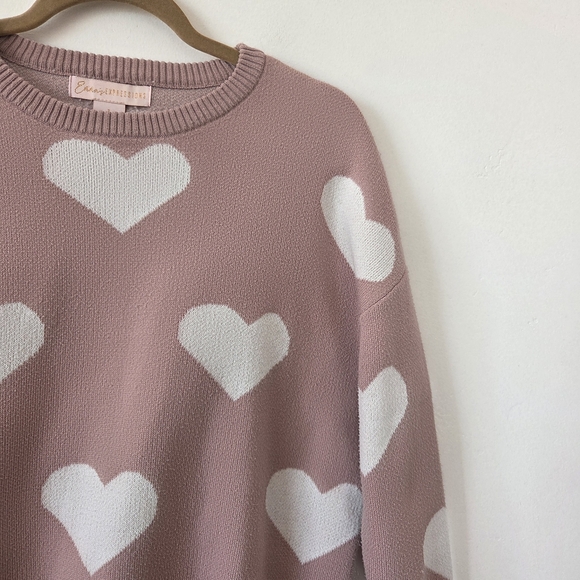 Emma's Expressions Maternity Sweater Pink Hearts Valentine's Day Thick Small - Picture 4 of 7